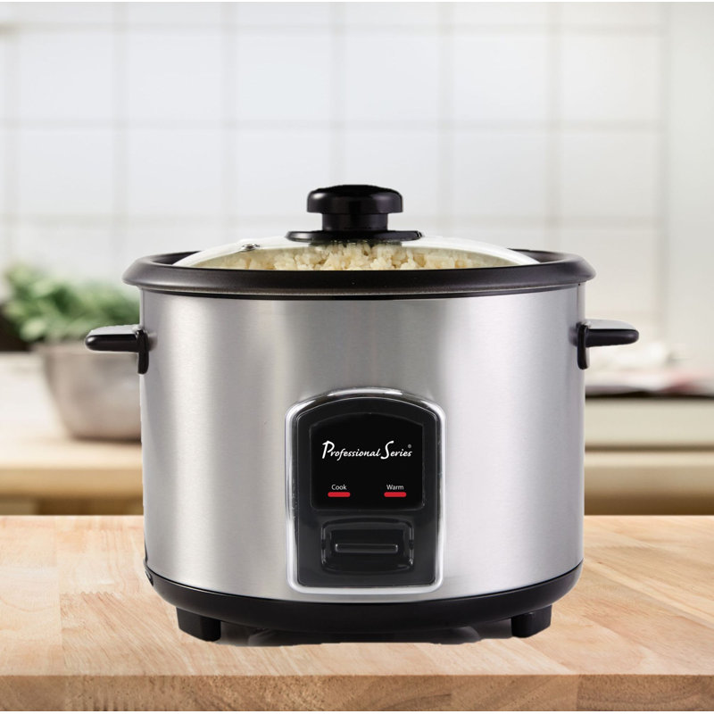 ContinentalElectric Continental Electric Stainless Steel Rice Cooker with Glass Lid & Reviews